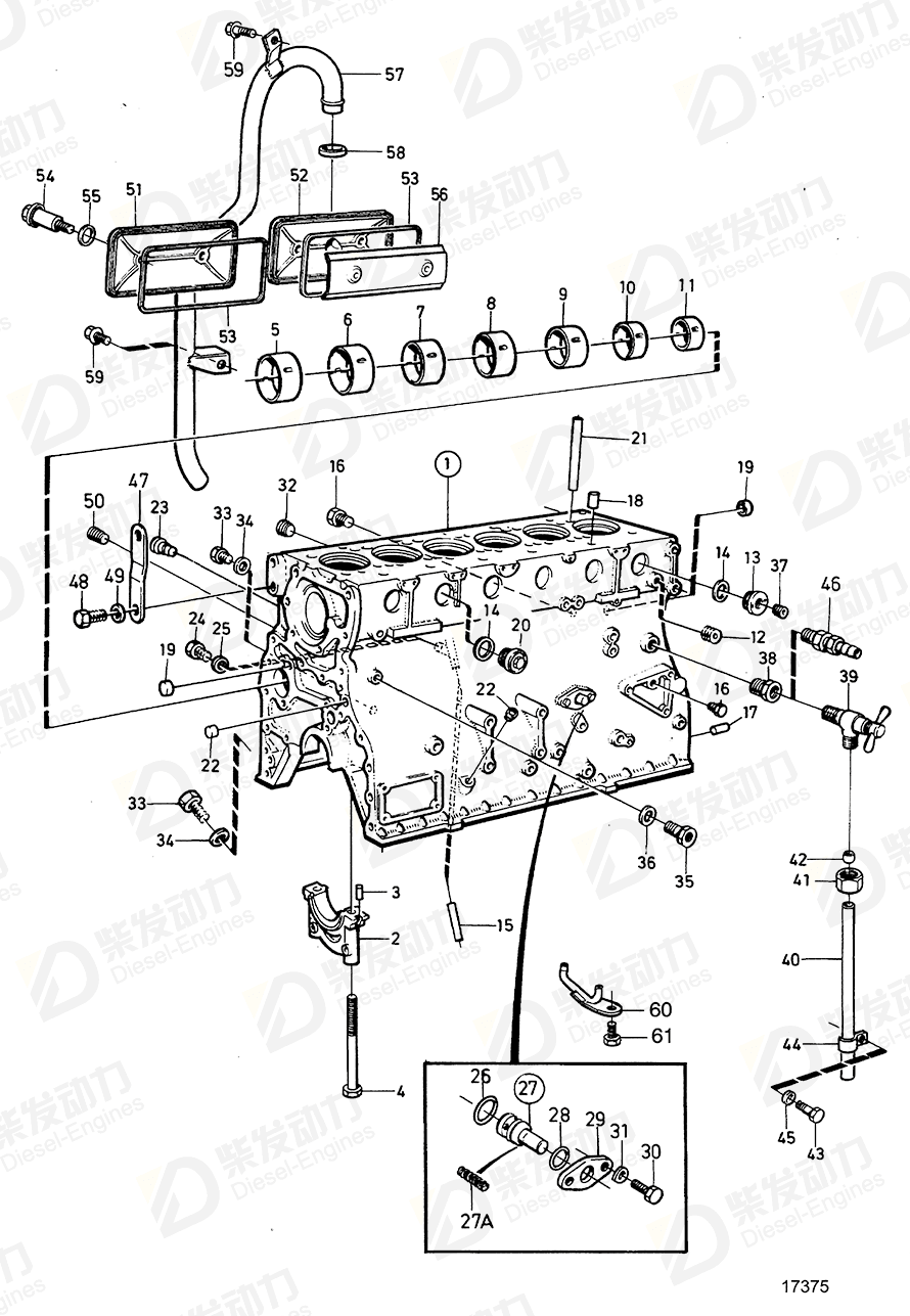 volvo penta Cylinder block 8194668 Drawing volvo penta Cylinder block 8194668 Drawing